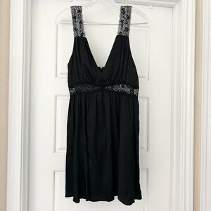 Silky Black Lace Mini Dress, size 6